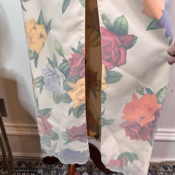 Commission Cold Shoulder Sheath Dress Organza Floral Raw Edge Avant Garde Size 4 - Picture 6 of 14